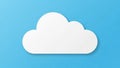 A simple stylized white cloud shape against a solid blue background Royalty Free Stock Photo