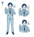 Simple suit businessman mask_smartphone-anger