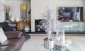 Simple summer Christmas decoration in New Zealand lounge room