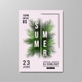 Simple summer party flyer template design vector illustration