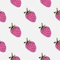 Simple summer pattern with pink strawberries