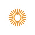 Simple sun rays oval shape simple logo Royalty Free Stock Photo