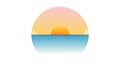 Simple sunset over ocean, tranquil evening scene, vector design Generative AI Royalty Free Stock Photo