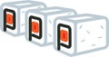 Simple sushi colored icon, front view