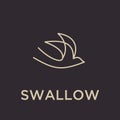 Simple swallow fly logo black outline line set silhouette logo icon designs vector for logo icon stamp Royalty Free Stock Photo
