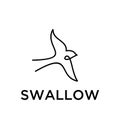 Simple swallow fly logo black outline line set silhouette logo icon designs vector for logo icon stamp Royalty Free Stock Photo