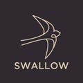 Simple swallow logo black outline line set silhouette logo icon designs vector for logo icon stamp Royalty Free Stock Photo