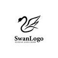 Simple swan logo design template Royalty Free Stock Photo