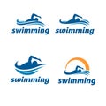 Simple Swimming Logo design inspiration - Vector Royalty Free Stock Photo