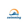 Simple Swimming Logo design inspiration - Vector Royalty Free Stock Photo