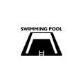Simple Swimming pool icon logo sign