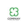 Simple swirl Clover symbol logo concept template design