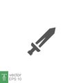 simple Sword icon solid, monoline style for fight or battle line art
