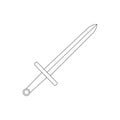 Simple Sword Icon on White Background for Your Design or Logo. Vector Illustration. Outline Style.
