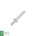 Simple sword japanese. Martial art, saber Samurai knife for battle knight