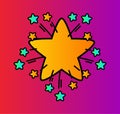 Simple symbol explosive star with sprouting stars Royalty Free Stock Photo