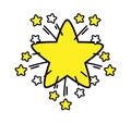 Simple symbol explosive star with sprouting stars Royalty Free Stock Photo