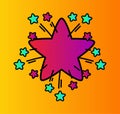 Simple symbol explosive star with sprouting stars Royalty Free Stock Photo