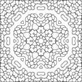 Simple symmetric coloring page for kids and adults. Relax black and white ornament, mandala.