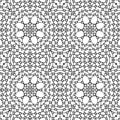 Simple symmetric coloring page for kids and adults. Seamless pattern, relax black and white ornament.