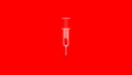 Simple syringe injected screen out line style minimalist flat illustration