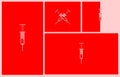 Simple syringe screen out line style minimalist flat illustration set