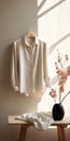 Elegant Asian-inspired White Shirt With Bright Luster And Soft Tonal Range Royalty Free Stock Photo