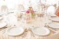 Simple table arragement at wedding