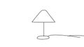Simple Line Drawing of a Lamp on White Background. Minimalist Table Lamp Icon. Royalty Free Stock Photo