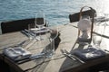 Simple outdoor restaurant table setting Royalty Free Stock Photo