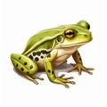 Simple Tailed Frog Clip Art With White Margins Vector Illustration