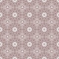 Simple taupe monochrome bohemian Christmas lace snowflakes vector seamless pattern background for fabric, wallpaper Royalty Free Stock Photo