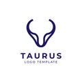 Simple taurus line logo template