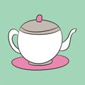 Simple teapot, hand drawing vector illustration