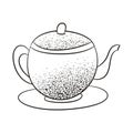 Simple teapot, hand drawing vector illustration