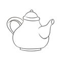 Simple teapot, hand drawn vector illustration
