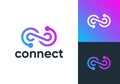 simple tech infinity connection logo vector design Royalty Free Stock Photo