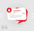 Simple testimonial and client review social media and web template design with star rating Royalty Free Stock Photo