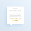 simple testimonial web quote frame template with stars rating Royalty Free Stock Photo