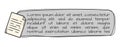 Simple text block with an icon of a document, a sheet of paper, a contract, an agreement for the design of printed
