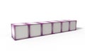 Simple text frame cubes,left view, 3d