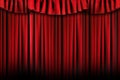 Simple Theater Stage Drapes With Harsh Lighting Royalty Free Stock Photo
