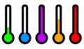 Simple thermometer set of icon