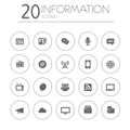 Simple thin information icons collection on white