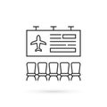 simple thin line airport lounge icon