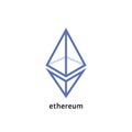 Simple thin line ethereum logo