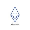 Simple thin line ethereum logo