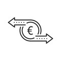 simple thin line euro like cash flow icon