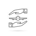 simple thin line flight insurance icon