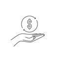 simple thin line hand like currency exchange icon